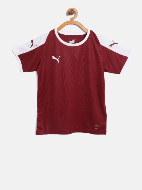 

Puma Boys Maroon Solid Round Neck T-shirt