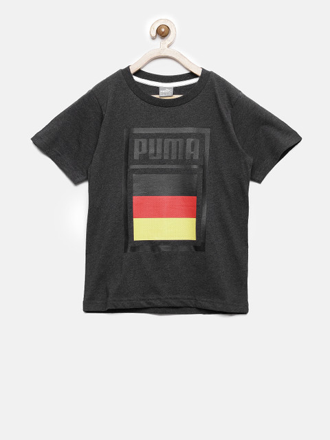 

Puma Boys Grey Printed Forever Football Neck T-shirt