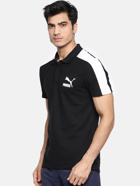 

Puma Men Black Solid Archive T7 Polo Slim Fit T-shirt