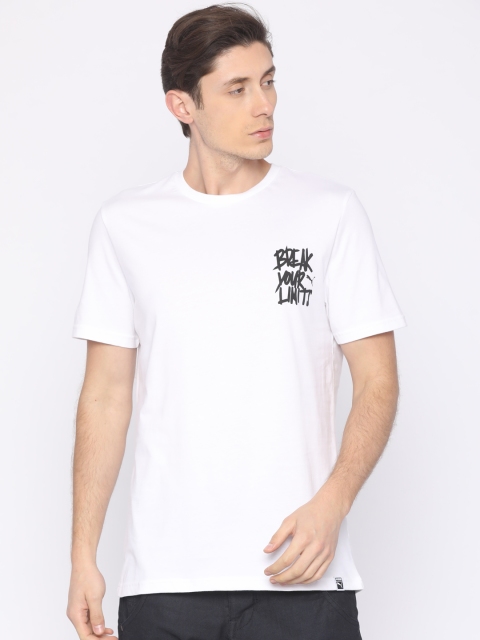 

Puma Men White Printed Round Neck T-shirt