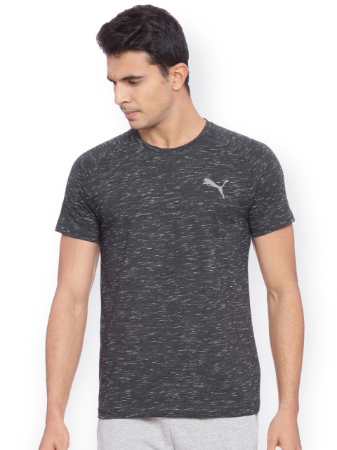 

Puma Men Grey Self-Design Round Neck Slim Fit T-shirt