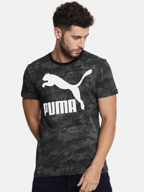 

Puma Men Charcoal Grey Printed Round Neck T-shirt