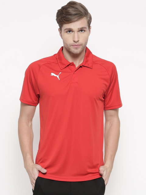 

Puma Men Red Solid Polo Collar T-shirt