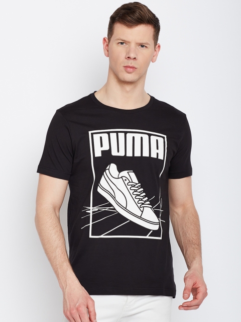 

Puma Men Black Printed Round Neck T-shirt