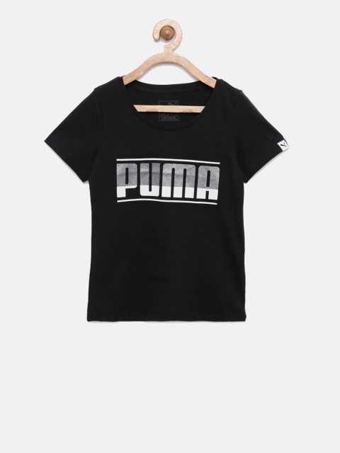 

Puma Girls Black Solid Round Neck T-shirt