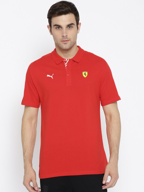 

Puma Men Red Solid SF Polo T-shirt