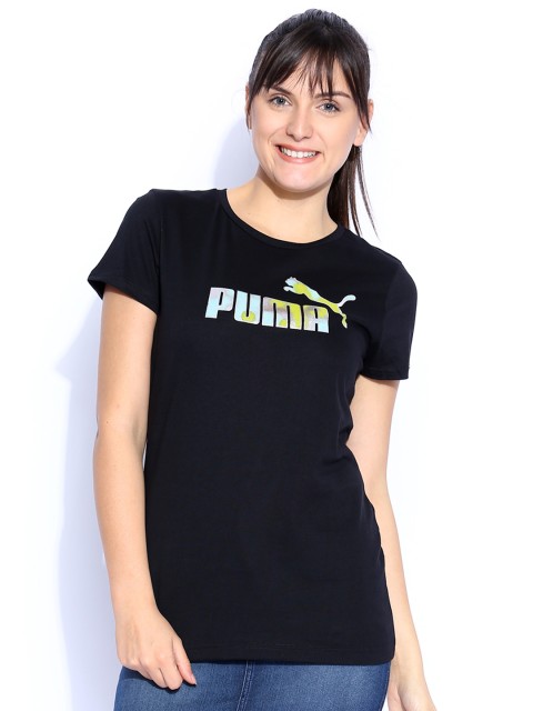 

PUMA Black Printed Foil Logo Fill T-shirt