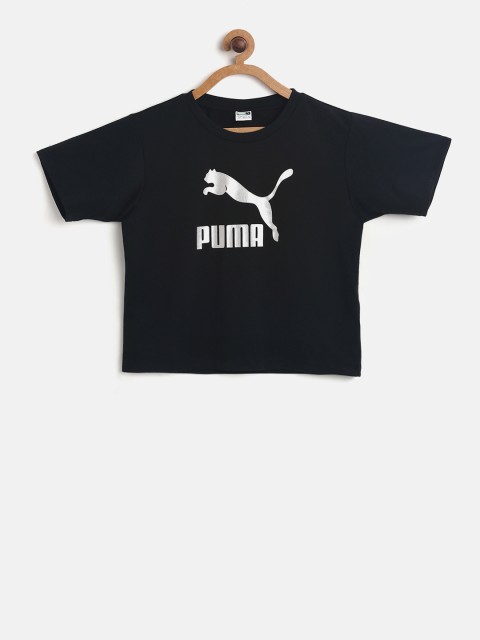 

Puma Girls Black Printed Round Neck T-shirt