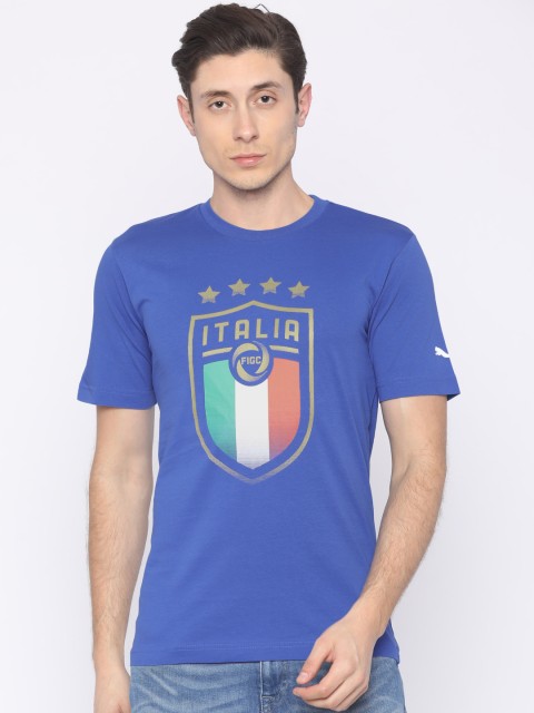 

Puma Men Blue Printed FIGC Italia Badge Tee T-shirt