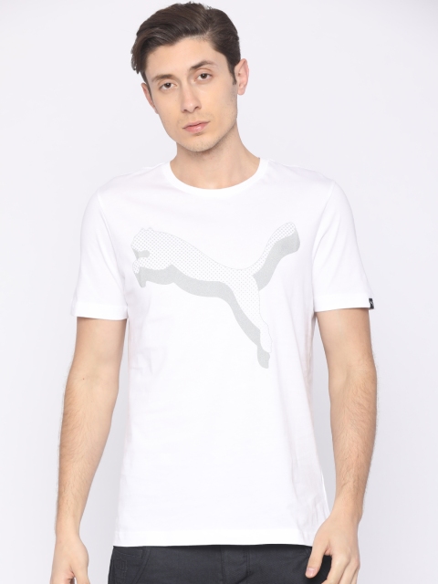 

Puma Men Black Reflective Cat T-shirt, White