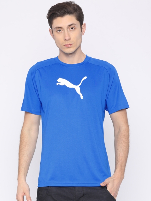 

Puma Men Blue Solid Round Neck T-shirt