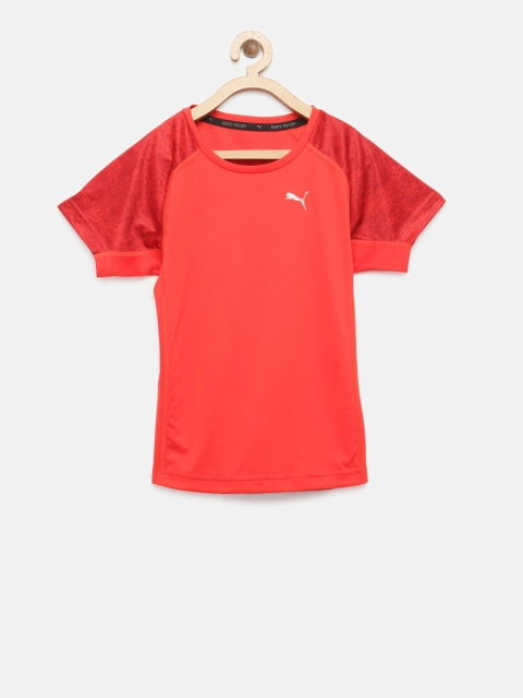 

Puma Boys Red Printed Round Neck T-shirt
