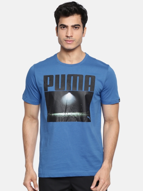 

Puma Men Blue Printed Round Neck T-shirt