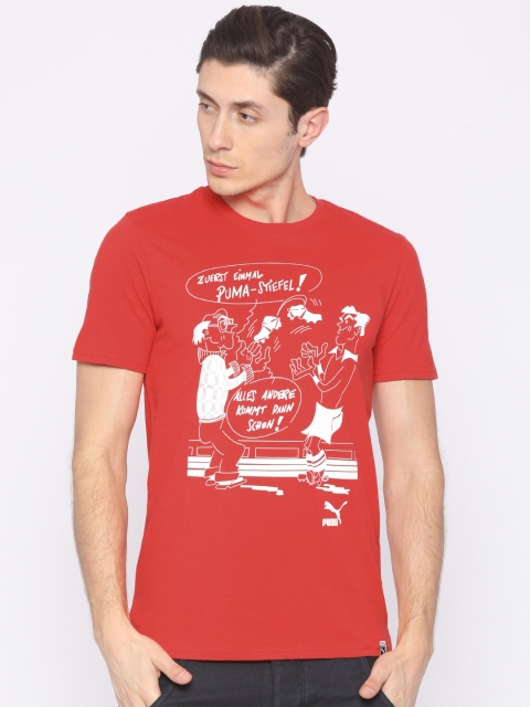 

Puma Men Red Solid Round Neck T-shirt