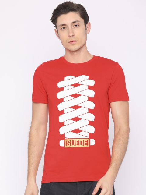 

Puma Men Red Printed Pure Cotton T-shirt