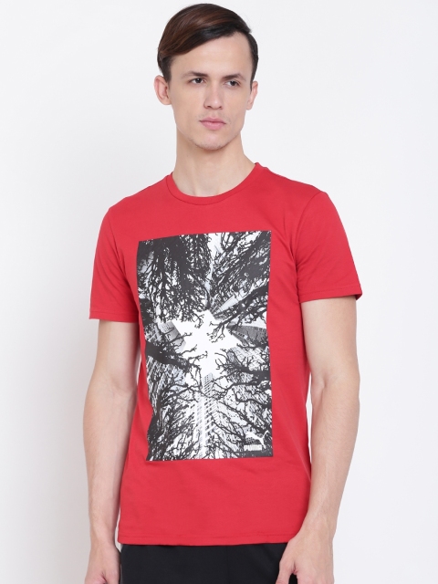 

Puma Men Red Brand Photo Printed Round Neck T-shirt