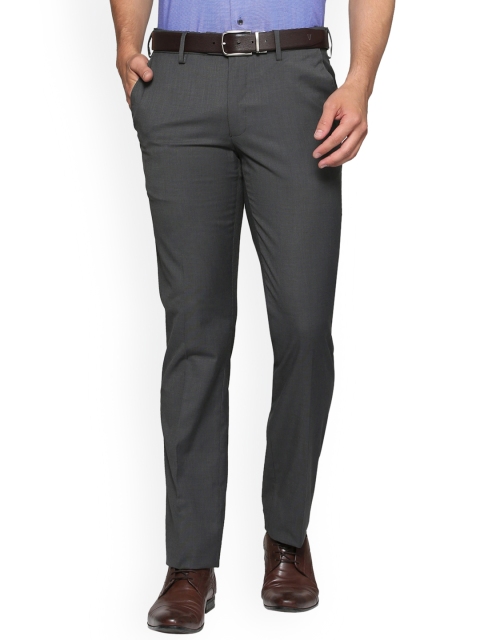 

Van Heusen Men Grey Slim Fit Solid Formal Trousers