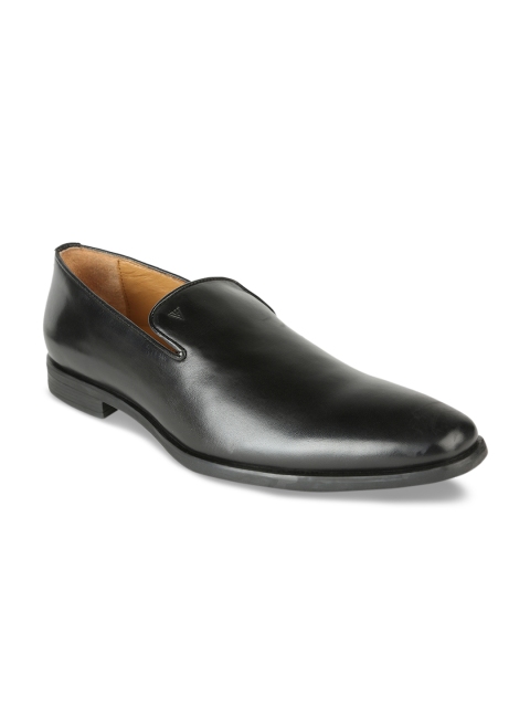 

Van Heusen Men Black Leather Slip-On Shoes
