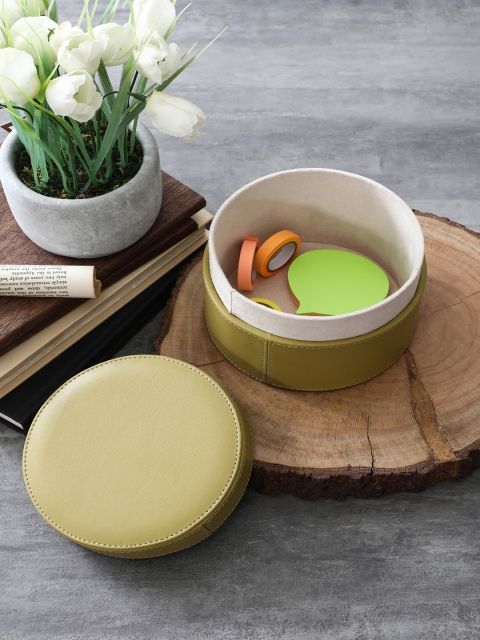

Pure Home & Living Olive Green Round Storage Box
