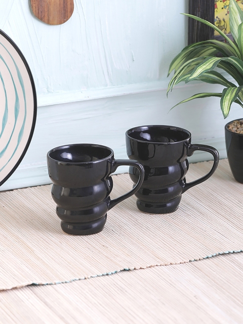 

VarEesha Black 2 Pieces Solid Ceramic Cup Set