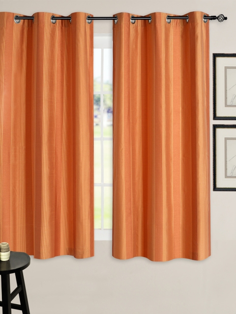 

Deco Window Orange Set of Single Window Curtains