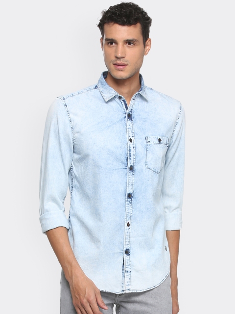 

Peter England Casuals Men Blue Slim Fit Faded Casual Shirt