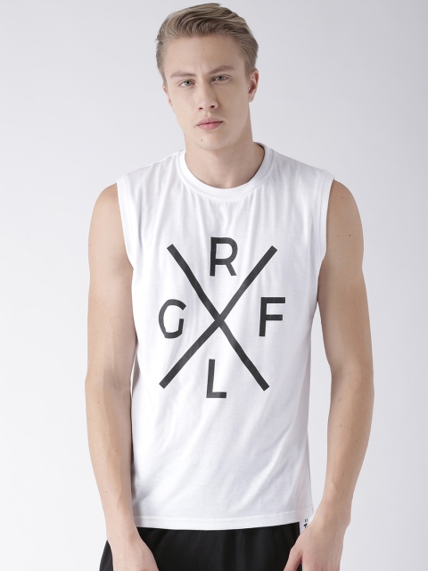 

GRIFFEL Men White Printed Round Neck T-shirt