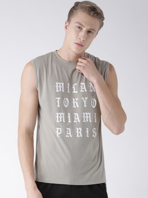 

GRIFFEL Men Grey Printed Round Neck T-shirt