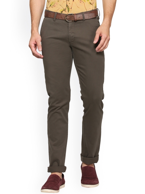 

Allen Solly Men Olive Green Slim Fit Solid Regular Trousers