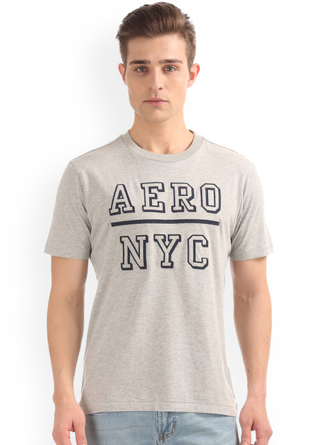 

Aeropostale Men Grey Printed Round Neck T-shirt
