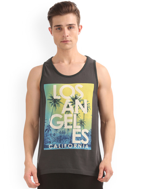 

Aeropostale Men Grey Printed Round Neck T-shirt