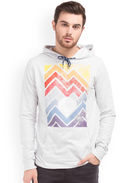 

Aeropostale Men Grey Melange Printed Hood T-shirt