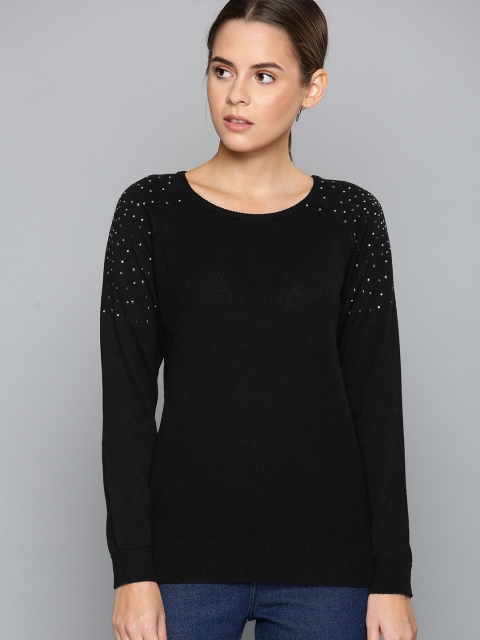 

Chemistry Women Black Embellished Sweater