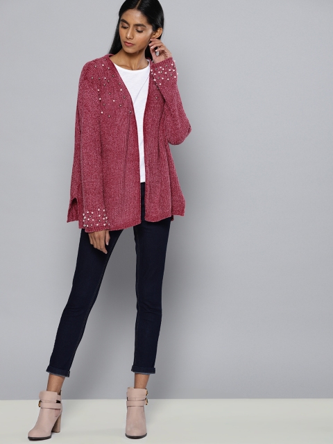 

Chemistry Women Rose Embellished Front-Open Sweater