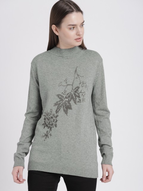 

Chemistry Women Grey Self-Design Pullover