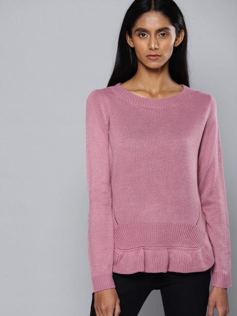 

Chemistry Women Pink Self Design Pullover