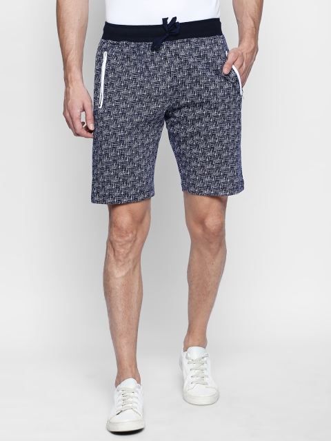 

AVOQ Men Navy Blue Printed Regular Fit Regular Shorts