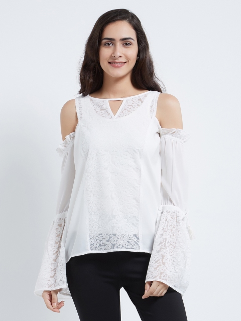 

Soie Women Off-White Solid Top