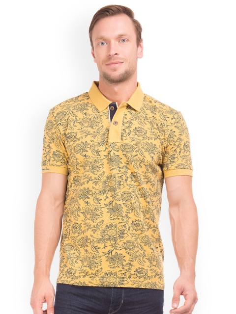 

U.S. Polo Assn. Denim Co. Men Yellow Printed Polo Collar T-shirt