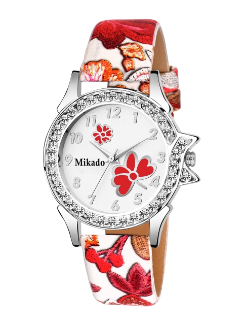 

Mikado Women Silver-Toned & White Analogue Watch