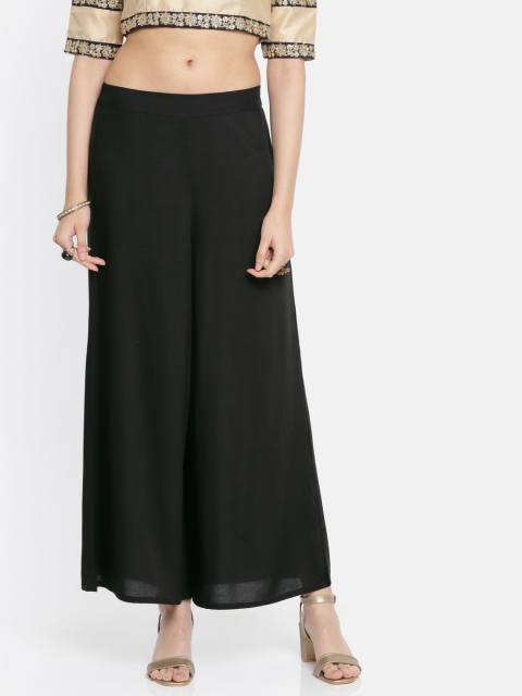 

Melange by Lifestyle Women Black Solid Wide Leg Palazzos