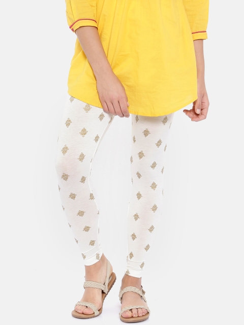 

Melange by Lifestyle Off-White Printed Leggings