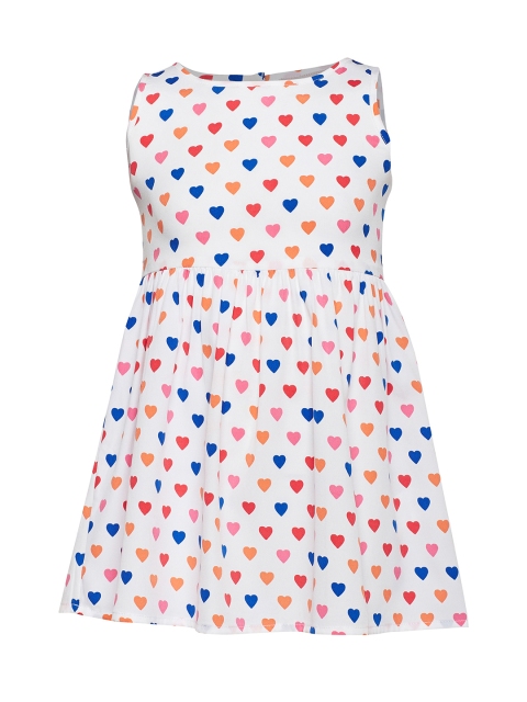 

Oxolloxo Girls White Printed Fit and Flare Dress