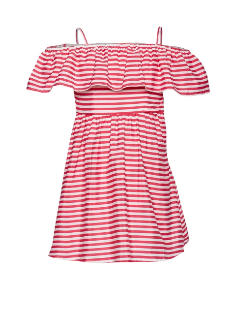 

Oxolloxo Girls Pink Striped Fit and Flare Dress