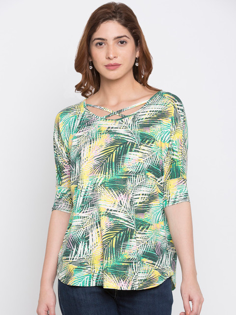 

Globus Women Green Printed Top