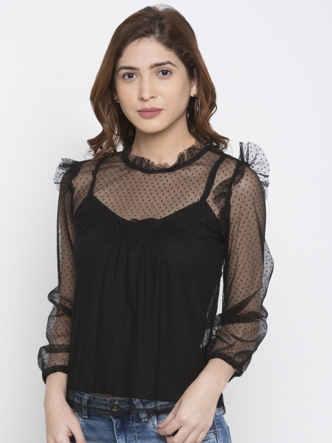 

Globus Women Black Self Design Top