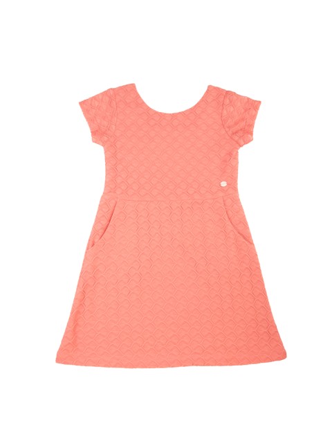 

U.S. Polo Assn. Kids Girls Orange Self Design Fit and Flare Dress