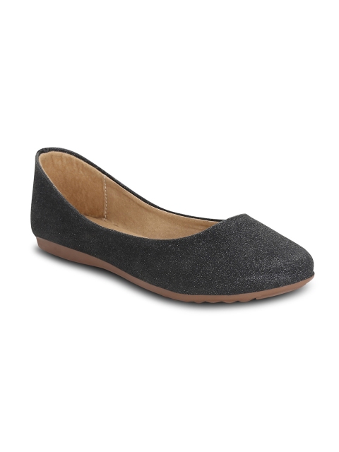 

Get Glamr Women Black Solid Synthetic Ballerinas