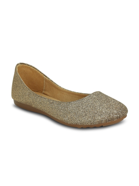 

Get Glamr Women Copper-Toned Solid Synthetic Ballerinas