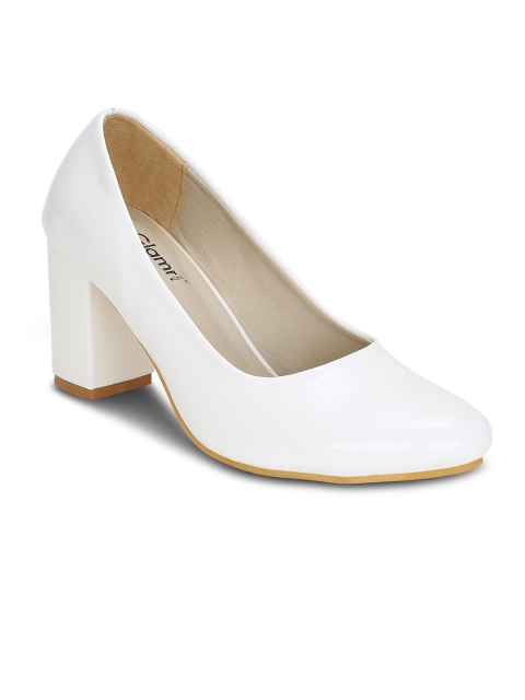 

Get Glamr Women White Solid Pumps